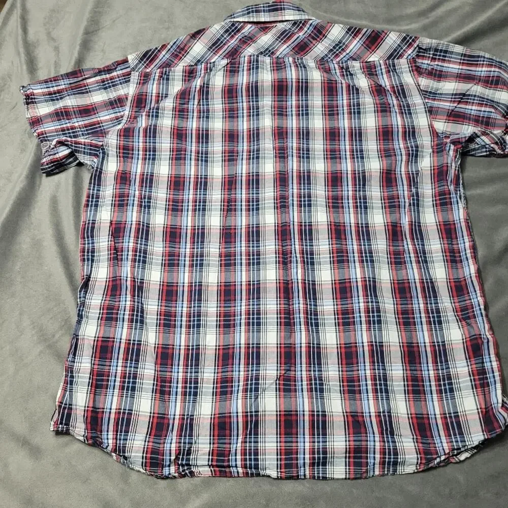 Age Of Wisdom Shirt Pearl Snap Mens Size XL Red White Blue Button Front‎ Top